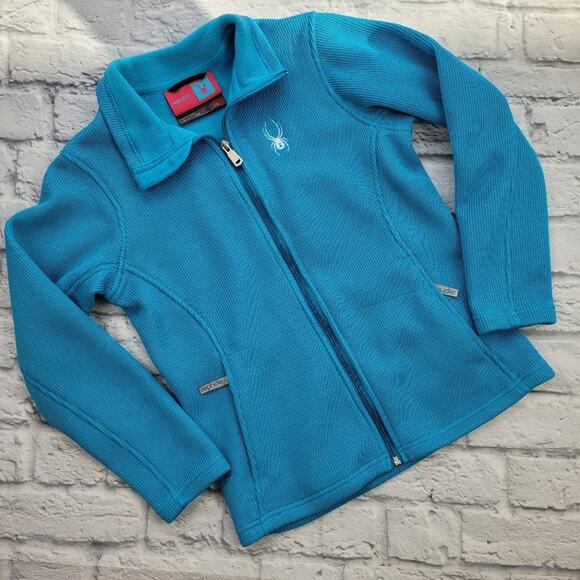 Kids Spyder Core Full Zip Waffle Knit Jacket sz Lg - Picture 1 of 13